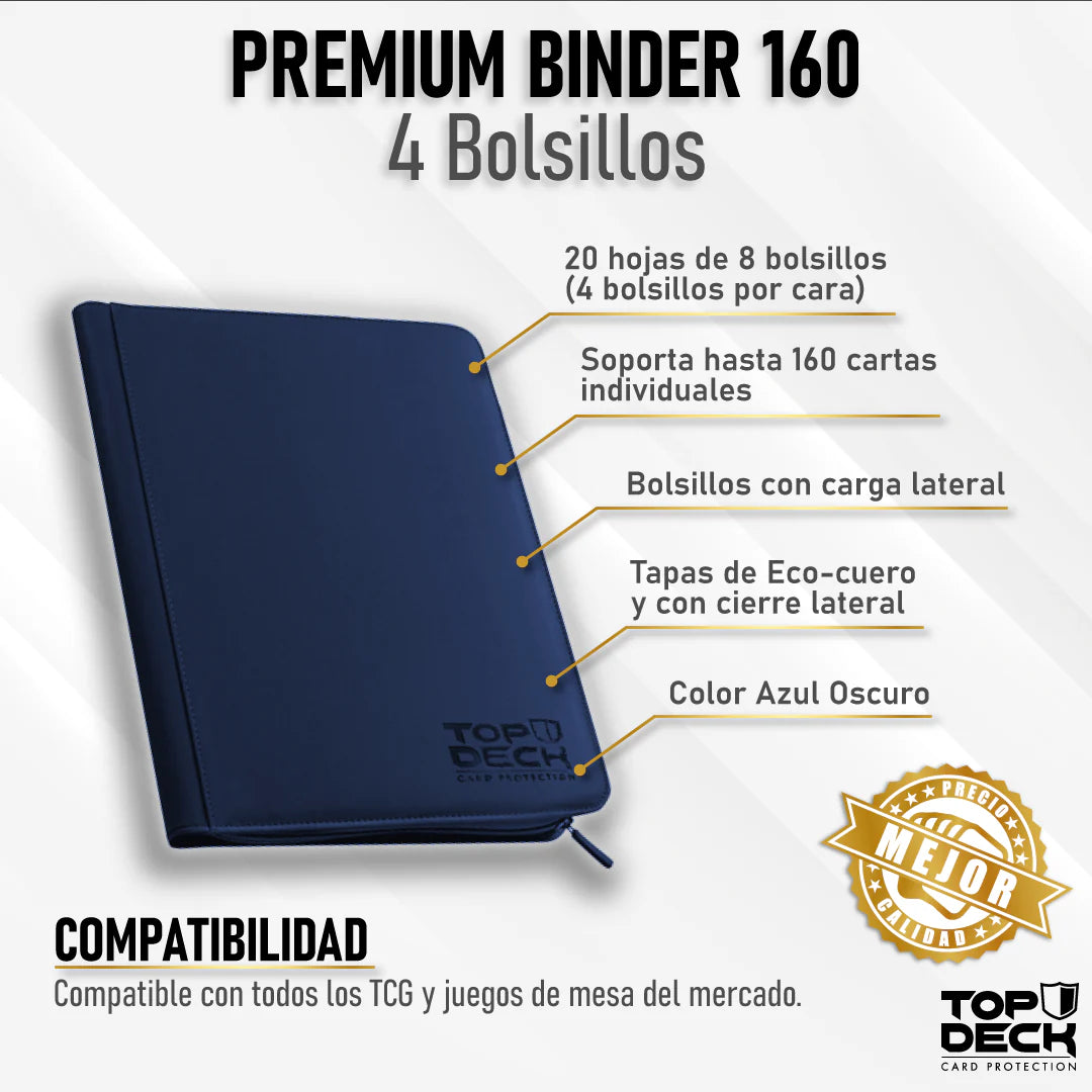 Carpeta Ecocuero Pequeña 4 Bolsillos 160 Espacios Top Deck
