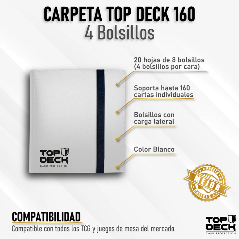 Carpeta Pequeña 4 Bolsillos 160 Espacios Top Deck