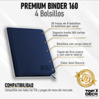Carpeta Ecocuero Pequeña 4 Bolsillos 160 Espacios Top Deck