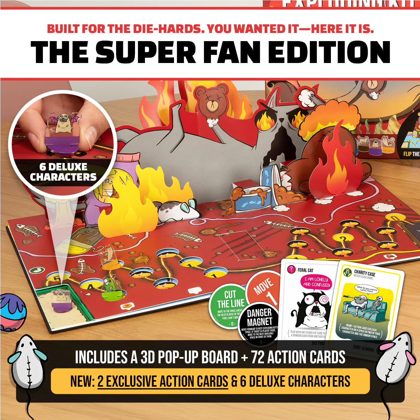 Exploding Kittens El Juego de tablero - Super Fan Edition (PREMIUM VERSION)