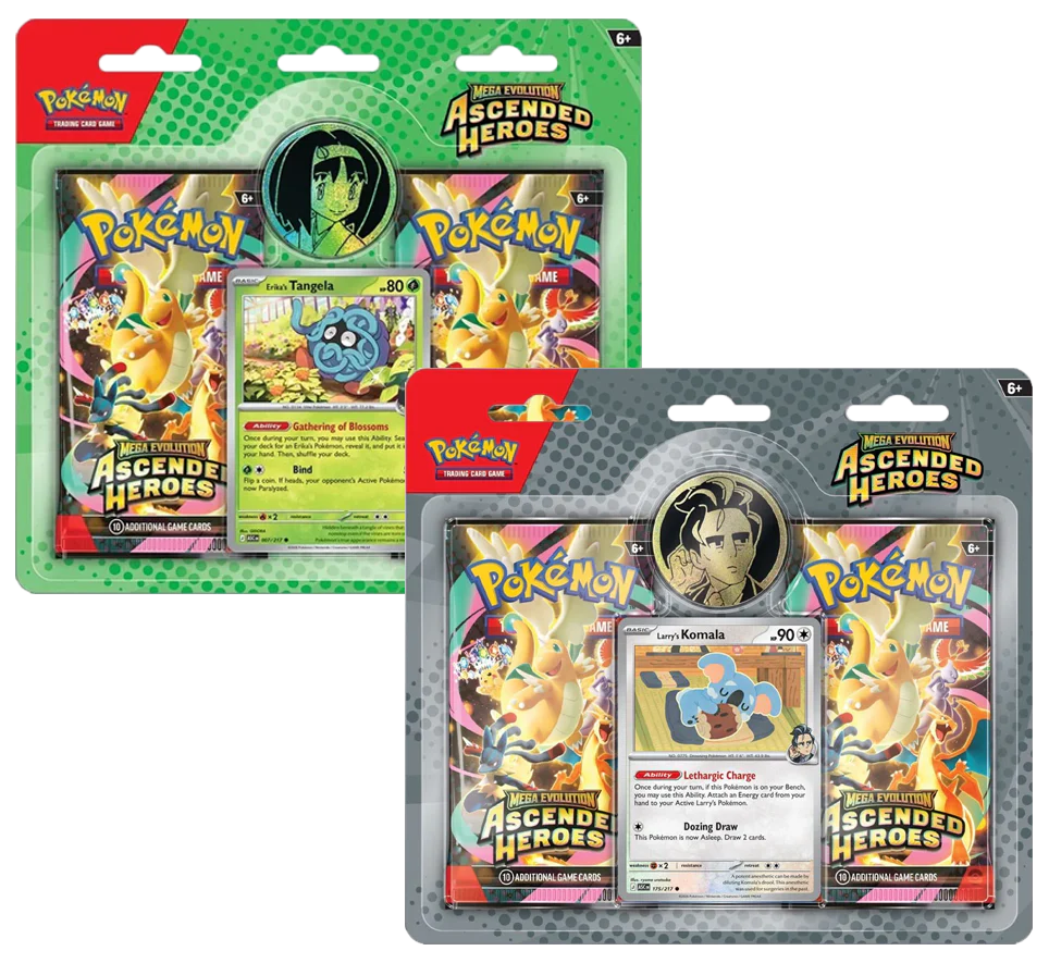 Pokemon TCG: Mega Evolution Ascended Heroes- 2-Pack Collection (Erika/Larry)