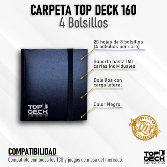 Carpeta Pequeña 4 Bolsillos 160 Espacios Top Deck