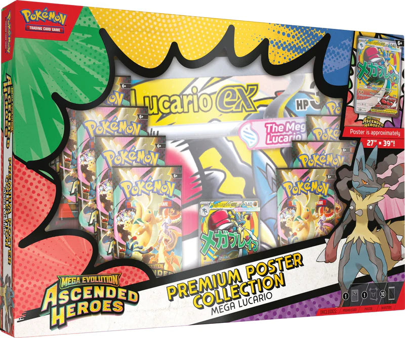 Pokemon TCG: Mega Evolution  Ascended Heroes- Premium Poster Collection (Mega Gardevoir/Mega Lucario)