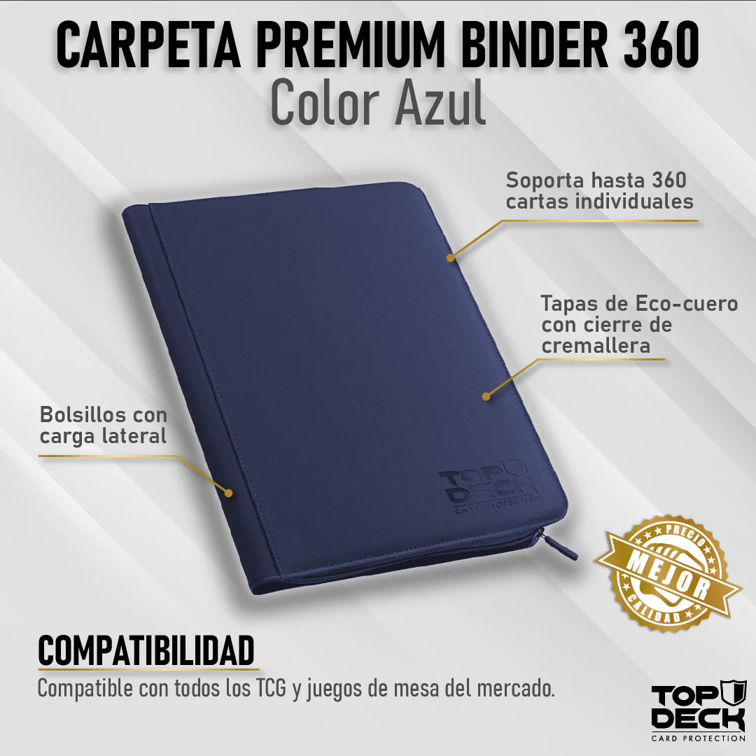 Carpeta Ecocuero Mediana 9 Bolsillos 360 Espacios Topdeck