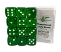 Set 12d6 Translucent Dark Green w/ White