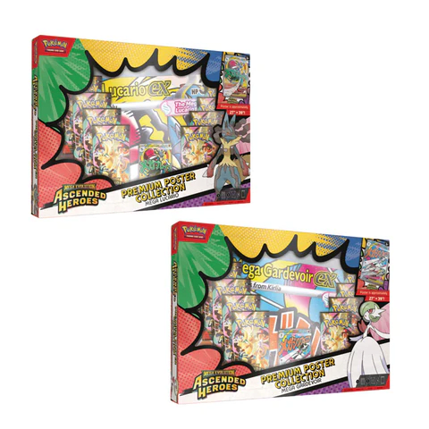 Pokemon TCG: Mega Evolution  Ascended Heroes- Premium Poster Collection (Mega Gardevoir/Mega Lucario)